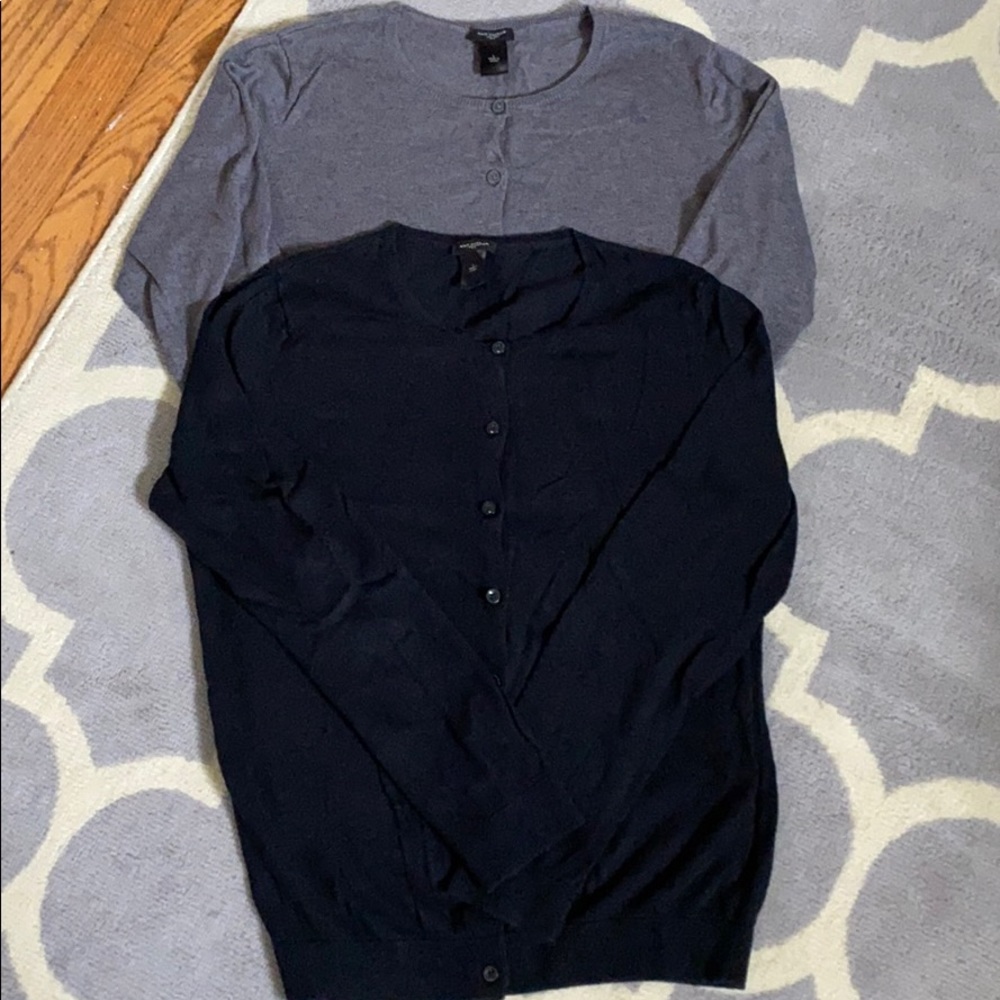 Pair of Ann Taylor cardigans - gray and black